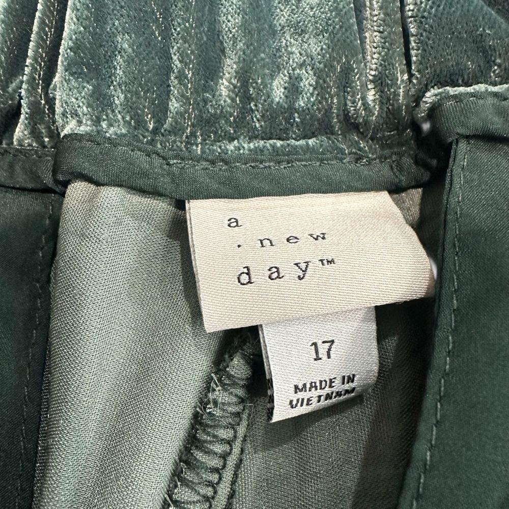 A New Day Womens Emerald Green‎ Velvet Trouser Pants, Plus 17 - Picture 10 of 12